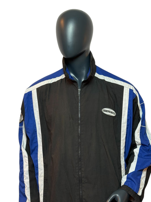 Vintage 90s Track Jacket Herren, Retro Trainingsjacke Sport Style Streetwear Unikat Size M