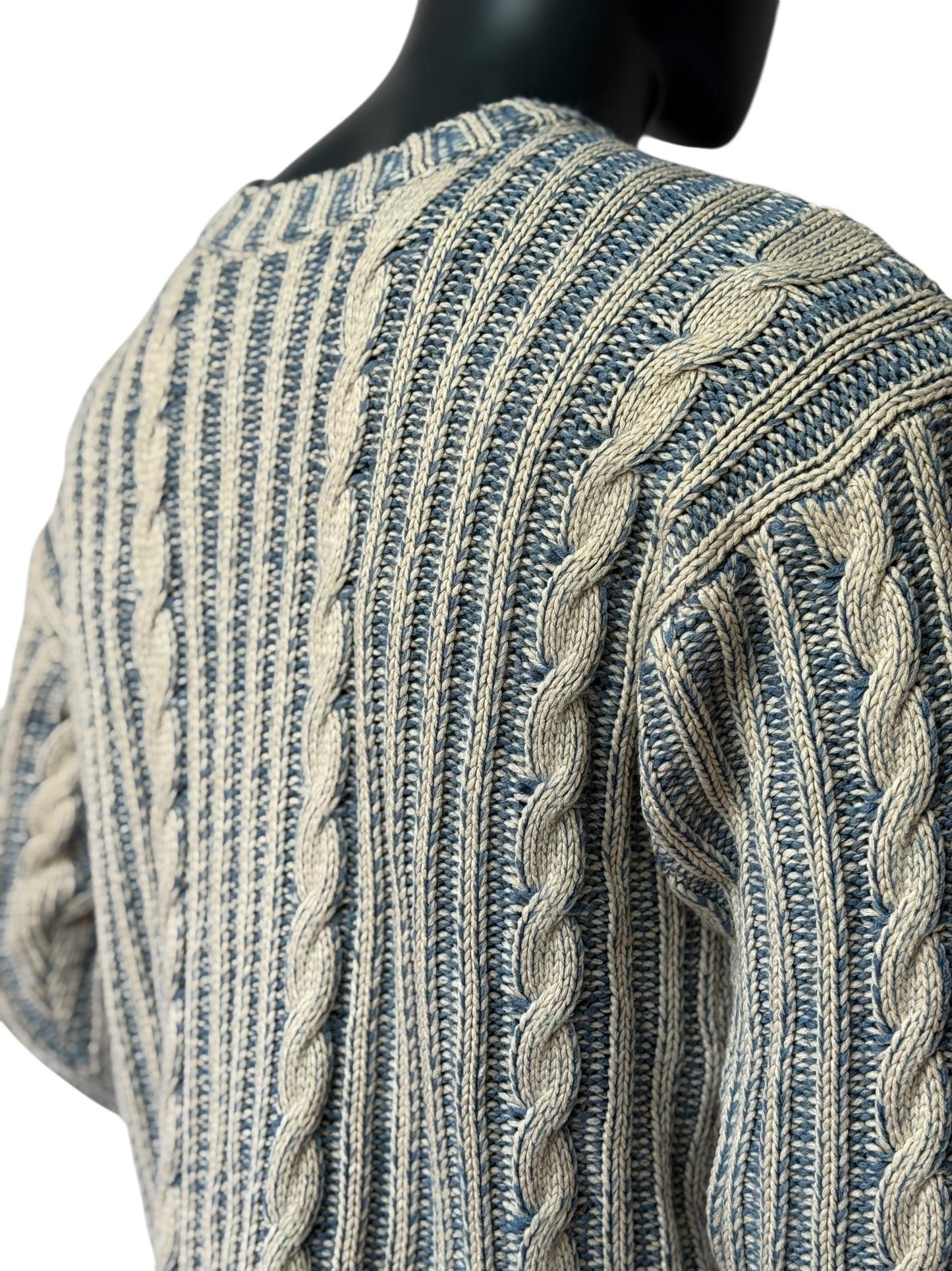 Herren Cable Knit Sweater - Two-Tone Winterpullover, Warm & Stylisch