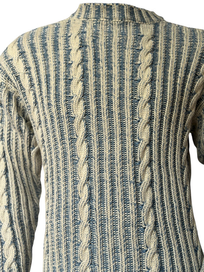 Herren Cable Knit Sweater - Two-Tone Winterpullover, Warm & Stylisch