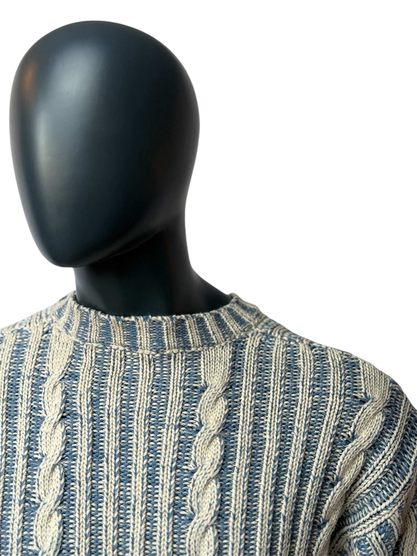 Herren Cable Knit Sweater - Two-Tone Winterpullover, Warm & Stylisch