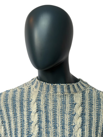 Herren Cable Knit Sweater - Two-Tone Winterpullover, Warm & Stylisch