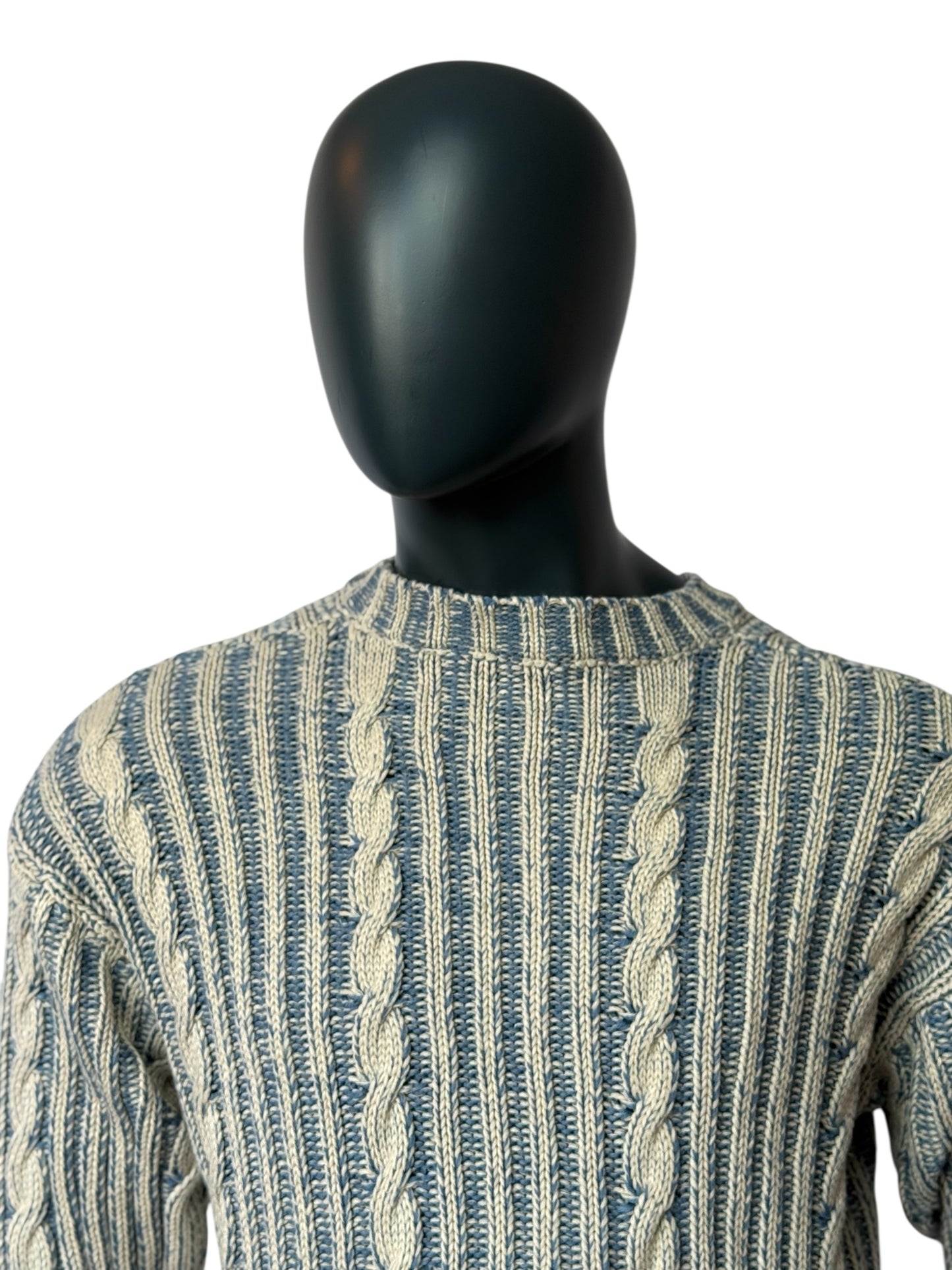 Herren Cable Knit Sweater - Two-Tone Winterpullover, Warm & Stylisch