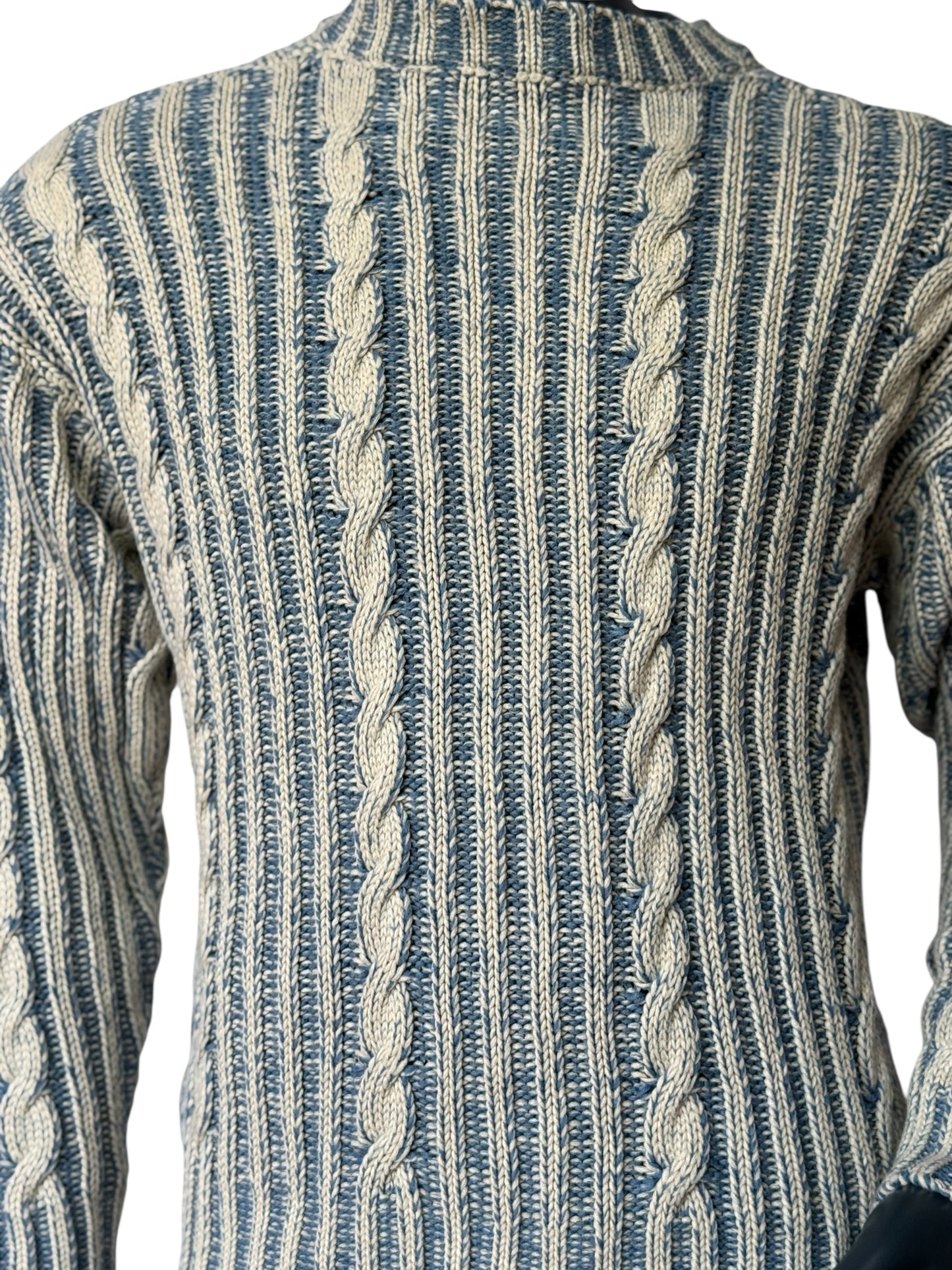 Herren Cable Knit Sweater - Two-Tone Winterpullover, Warm & Stylisch