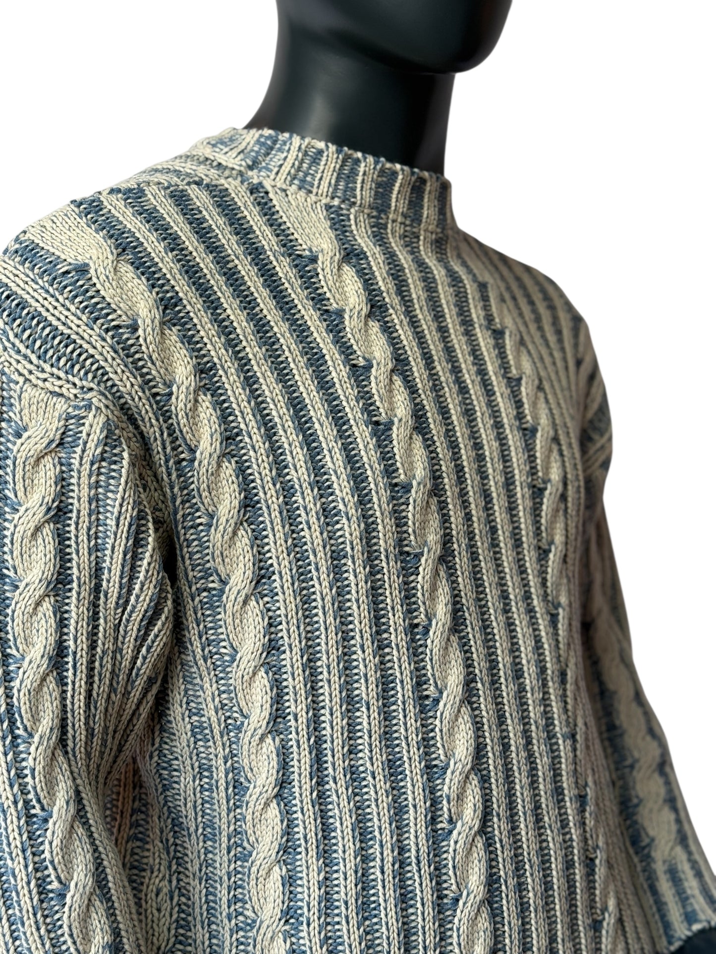 Herren Cable Knit Sweater - Two-Tone Winterpullover, Warm & Stylisch